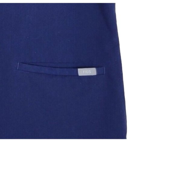 Figs Blue Technical Collection M Short Sleeve V-neck Scrub Shirt 2 Pockets - Picture 9 of 10